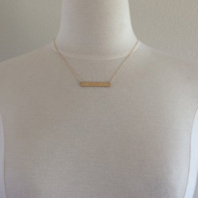 Initial Bar Necklace, Gold Chain Necklace, Bridesmaid Necklace, Gold Necklace