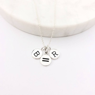 Initial Equality Necklace - Personalized Necklace - Equality Necklace