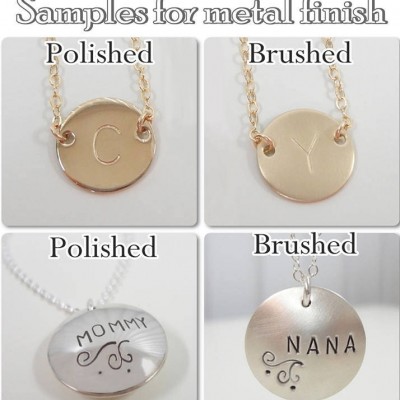 Initial Necklace - Hand Stamped Jewelry - Three Initial Necklace - 1/2" Discs