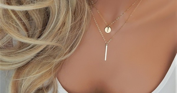 Initial Necklace, Letter Necklace 