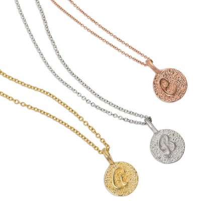 Initial Necklace, Letter "W" Initial, Monogram, Mothers Gift, Bridesmaids Gift, Rose Gold, Yellow Gold, Silver, Initial Charm, Initial Disc