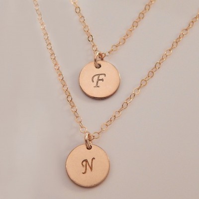 Initial Necklaces • Layered Initial • Personalized Monogram Gift for Women • Sister Teacher Girlfriend Gift [CUC9 1719-204]
