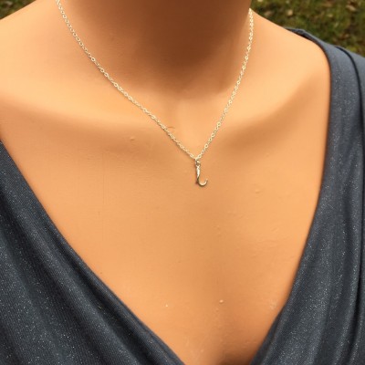 Initial necklace, small initial necklace, Letter necklace, layering necklace, sterling silver necklace, lowercase initial necklace