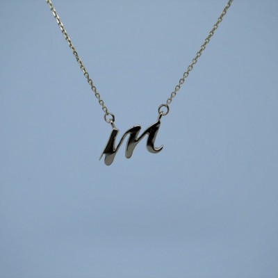 Initial "m" Necklace