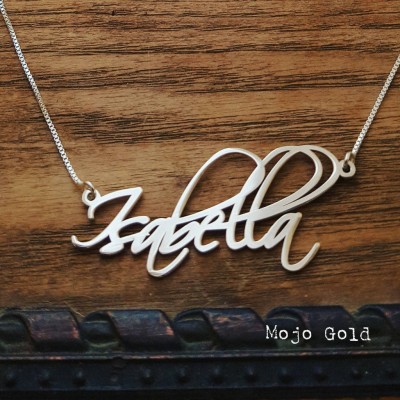 Isabella Style Name Necklace and Chain/Sterling Silver Name Necklace/Isabella/Personalized Jewelry/Custom Made/Name Necklace/Christmas Gift