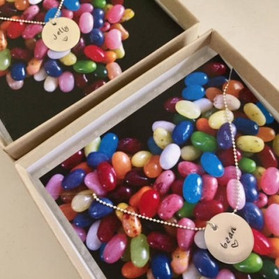 Jelly Bean Necklace | Best Friend Necklace Set | Silver Bestie Necklace | Best Friend Jewelry | BFF Quote | Friendship Necklace | Jellybeans