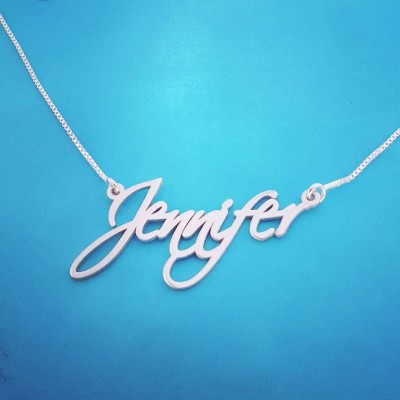 Jennifer Name necklace Silver Name Necklace With My Name ORDER ANY NAME! Personalized Handwriting Necklace  Christmas Sale!