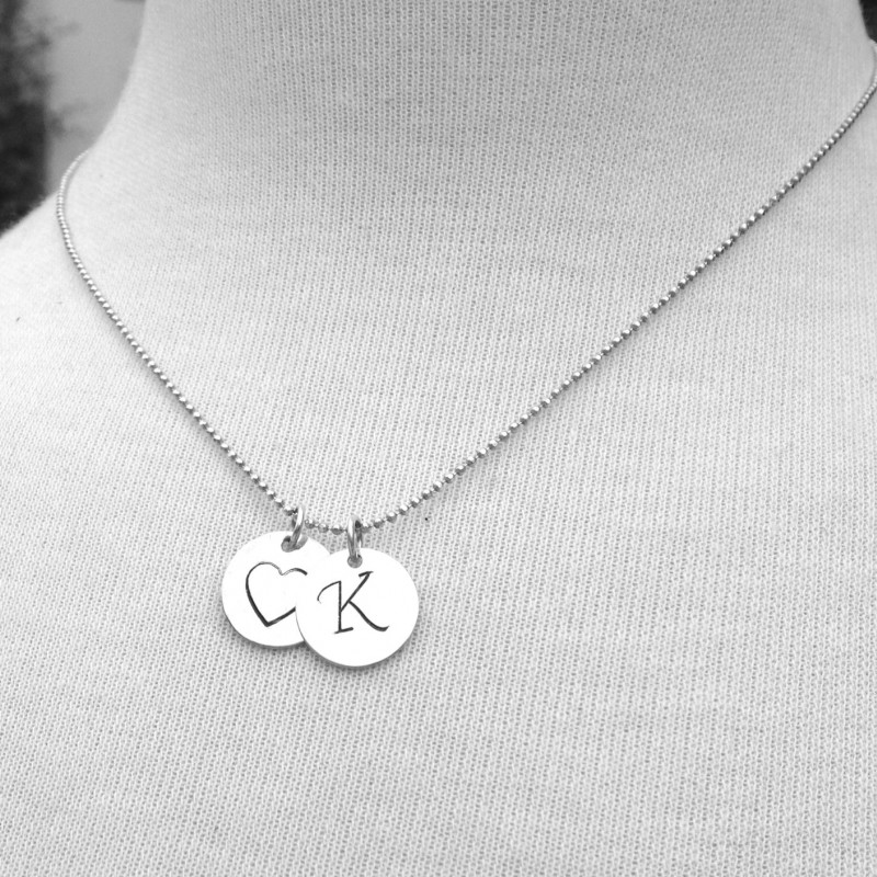 Diamond initial necklace in Sterling Silver - MYKA