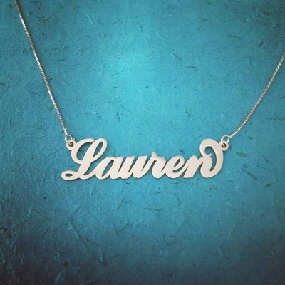 Lauren Name Necklace Silver   Necklace ORDER ANY NAME  Personalized Nameplate Mother Day Gift My Name Necklace Lauren Design Christmas Gift