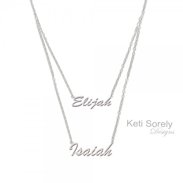 Layered Name Necklace - Personalized Names -Couples or Mother's Jewelry - Sterling Silver or Solid Gold