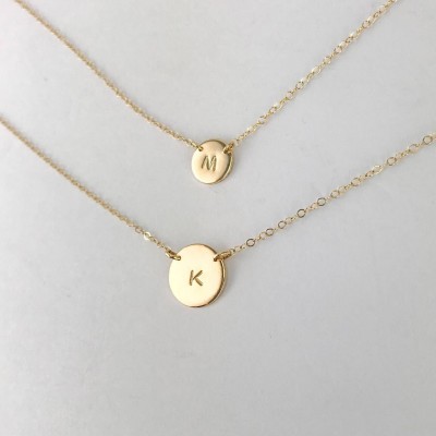 Layering Initial Necklace SET, Personalized necklace, Gold fill, Rose gold fill or Sterling silver, Gift for her, Dainty jewelry set, Custom