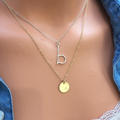 Letter necklace, Initial necklace, small initial necklace, personal necklace, sterling silver necklace, lowercase initial necklace