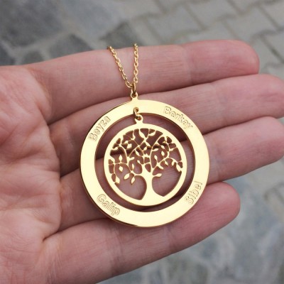 Life Tree Necklace in Sterling Silver Metal, Family Tree Necklace, Name Necklace, Family Name Necklace, Mothers Necklace, Tree of Life