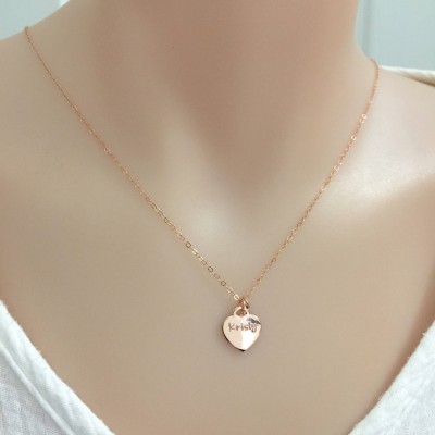 Little Girl Cross Necklace, Rose Gold Heart, Baptism Gift, Tiny Cross, Confirmation Necklace, First Communion Gift, Goddaughter Gift