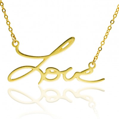 Love Necklace Personalized jewelry handwriting jewelry 14K gold necklace, initial necklace, handwriting necklace minimalist necklace