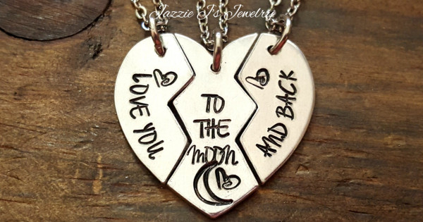 Three piece heart necklace discount