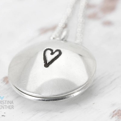 Love is Within | Personalized Hand Stamped Jewelry | Heart Locket Necklace | Name Jewelry | Girlfriend Fiance Wife Love | Christina Guenther