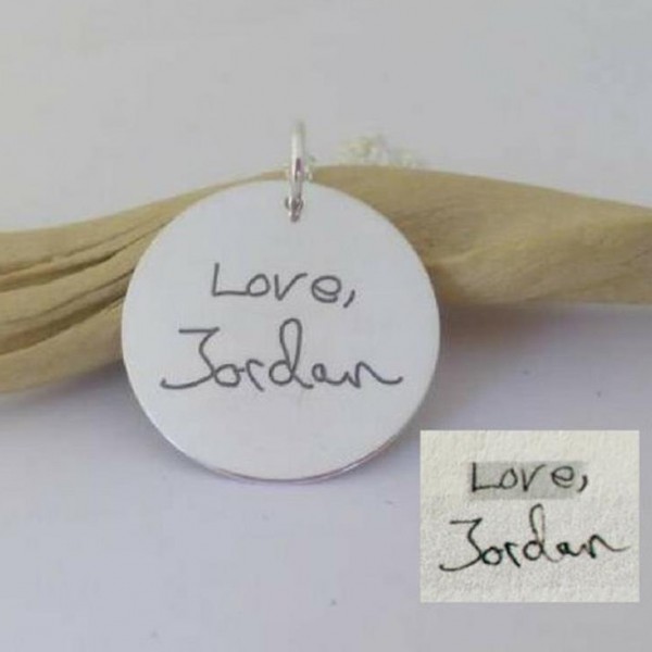 Loved ones Handwriting handmade 925silver necklace/key ring Gift for Him or Her, Your childs writing, Anniversary, Remembrance Memorial gift