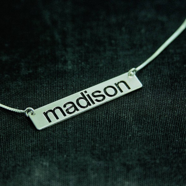 Madison Style Name Necklace Silver /  Any Name / Christmas Gift / Christmas / Name Plate / Jewelry / Necklaces / Name / Name Jewelry /