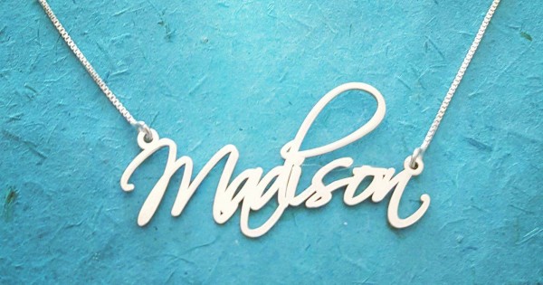 Madison Style Name necklace Silver Name 