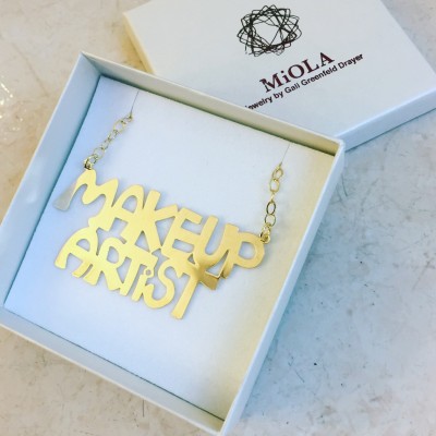 Makeup artist Necklace , Necklace with words , Makeup artist Gift , Necklace sentence.