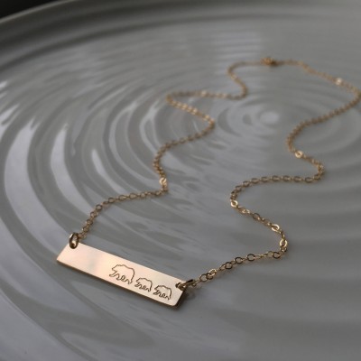 Mama Bear Bar Necklace - gold filled - hand stamped bar - custom layering necklace - gift for her - christmas gift - personalized necklace