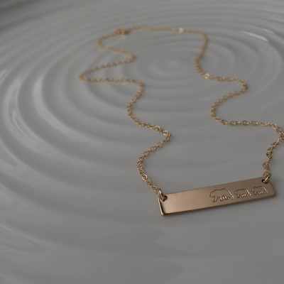 Mama Bear Bar Necklace - gold filled - hand stamped bar - custom layering necklace - gift for her - christmas gift - personalized necklace