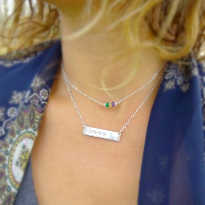 Mama bird & chicks, Mom bar necklace, hand stamped mothers necklace, Mum, mommy, new mom, pregnancy, expecting mom, mothers day, Otis B etsy