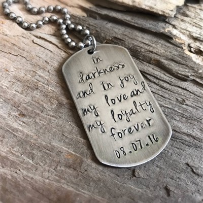 Men's Custom Stainless Steel Dog Tag Necklace, Dad Necklace, Personalized Gift, Steel Necklace, Dog Tag Jewelry, Rustic Necklace, Boxing Day