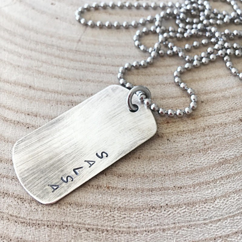 Small Dog Tag Pendant Necklace Handmade in Sterling Silver – EIJI