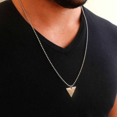 Men's Personalized Necklace - Men's Engraved Necklace - Customized Men Necklace -  Men's Initial Necklace - Men's Personalized Gift