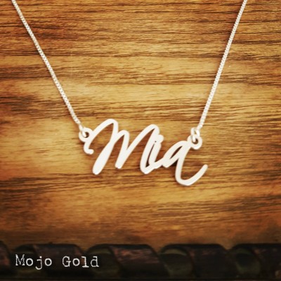 Mia Style Name Necklace and Chain/Oder Any Name/Sterling Silver Name Necklace/Mia/Personalized Jewelry/Hand Made/Christmas /Holiday Gift