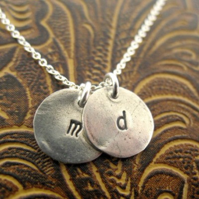 Minimalist Fine Silver Initial Charms Necklace