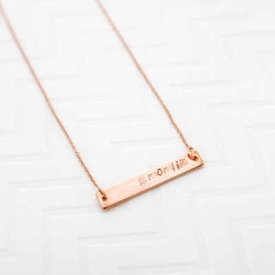 Mom Life is the Best Life, Gift for Mom to Be, Rose Gold Bar Necklace, Sterling Silver Bar Necklace, Horizontal Bar Necklace, Personalized