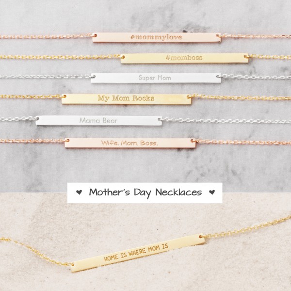 Mommy Bar Necklaces - My Mom Rocks - Special Mother's Day Necklaces - Gifts for Moms - Mother's Day Gifts - PN29