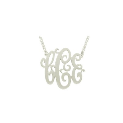 Mono02A - 1" Sterling Silver Monogram Necklace
