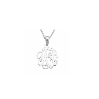 Mono71 - .75" Sterling Silver Monogram Necklace with Pendant Bail
