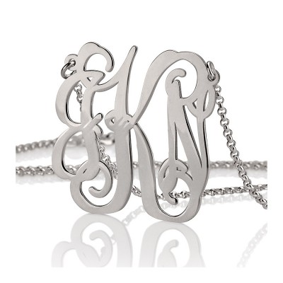 Monogram Initial necklace - Personalized Monogram - 925 Sterling Silver, Personalized Jewelry