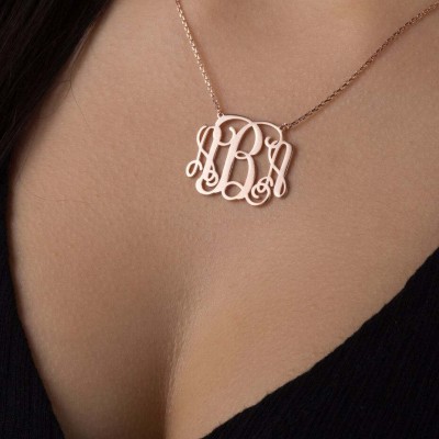 Monogram Necklace - Monogram initial Gold Monogram Necklace - Personalized Necklace - Personalized Monogram Necklace - Personalized Jewelry