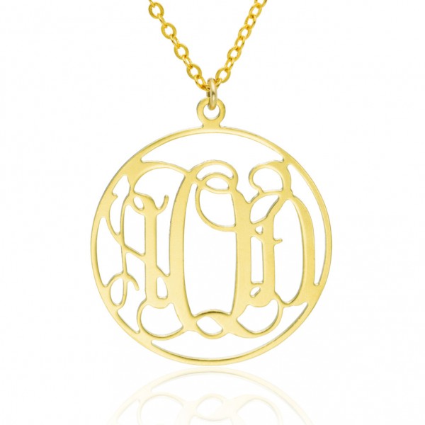 Monogram Necklace 1.0 inch- 14k Gold filled Personalized Necklace Monogrammed Necklace bridesmaids gift