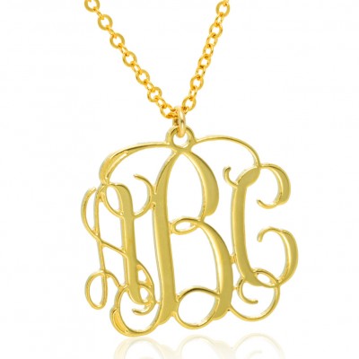 Monogram Necklace 1.3" 14k Gold Personalized Necklace personalized bridesmaids gift initial necklace custom necklace