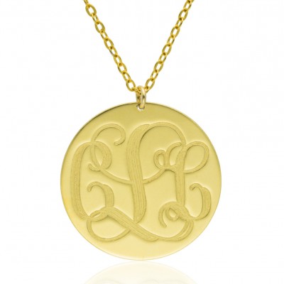 Monogram Necklace SALE 0.8 inch- 14k gold filled  Personalized Necklace Monogrammed Necklace bridesmaids gift