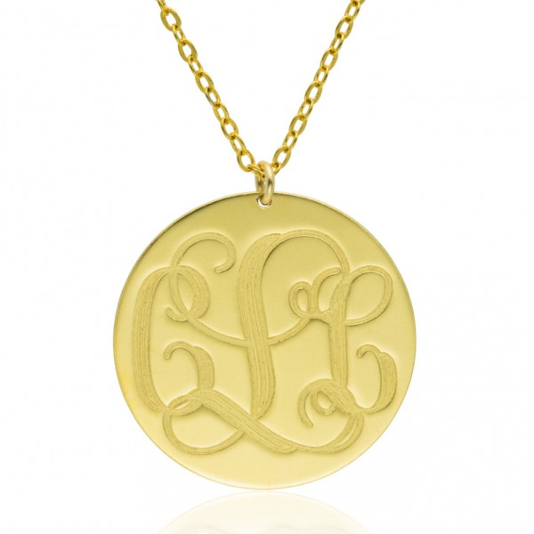 Monogram Necklace SALE 0.8 inch- 14k gold filled  Personalized Necklace Monogrammed Necklace bridesmaids gift