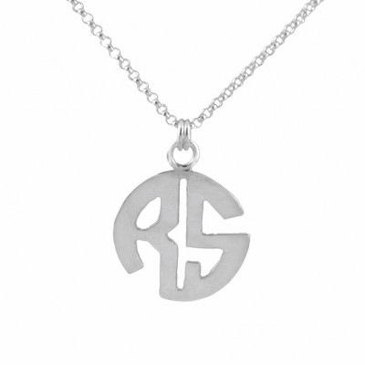 Monogram necklace -  block monogram necklace -  round letter necklace -  graduation gift -  mothers day gift