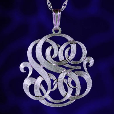 Monogram necklace - Personalized Necklace - Silver Necklace - Gold Monogram - Personalized monogram - Vine script Monogram - Bridesmaid gift