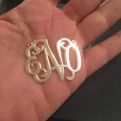 Monogrammed gifts, Monogram necklace, gold monogram necklace gift, Personalized Monogram, Monogram Pendant, Initial Monogram