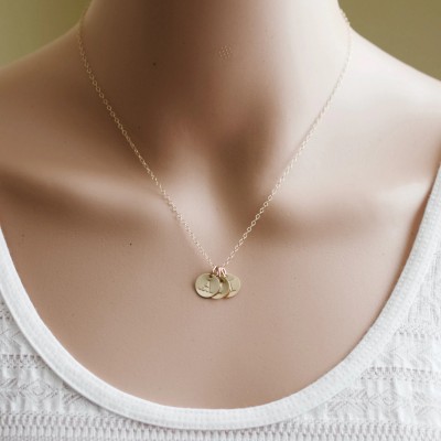Mothers Gold Initial Necklace / Personalized Three Initial Charm Necklace for Mom / Childrens Initial Necklace / Family Necklace