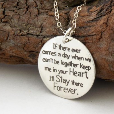 Motivational quote COMBO 2 quotes in ONE "You are braver..." custom engraved handmade sterling silver necklace/key ring, Best friend gift
