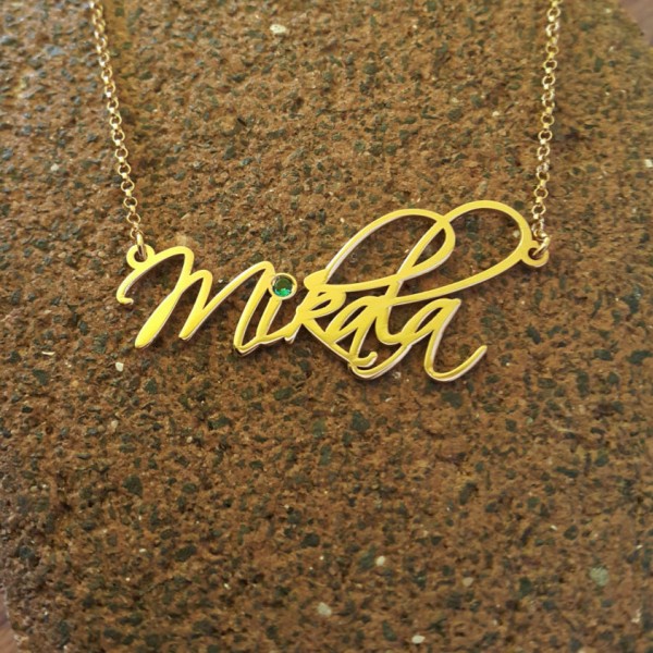 My Name Necklace/ ORDER ANY NAME/  Signature name necklace / Scriptina /necklace with my name/ 18k Gold plated name pendant necklace