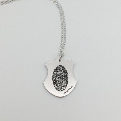 NEW OPEN 20% OFF:Fingerprint necklace/Bar necklace/Dainty necklace/Handwriting necklace-Sterling silver with gold plated
